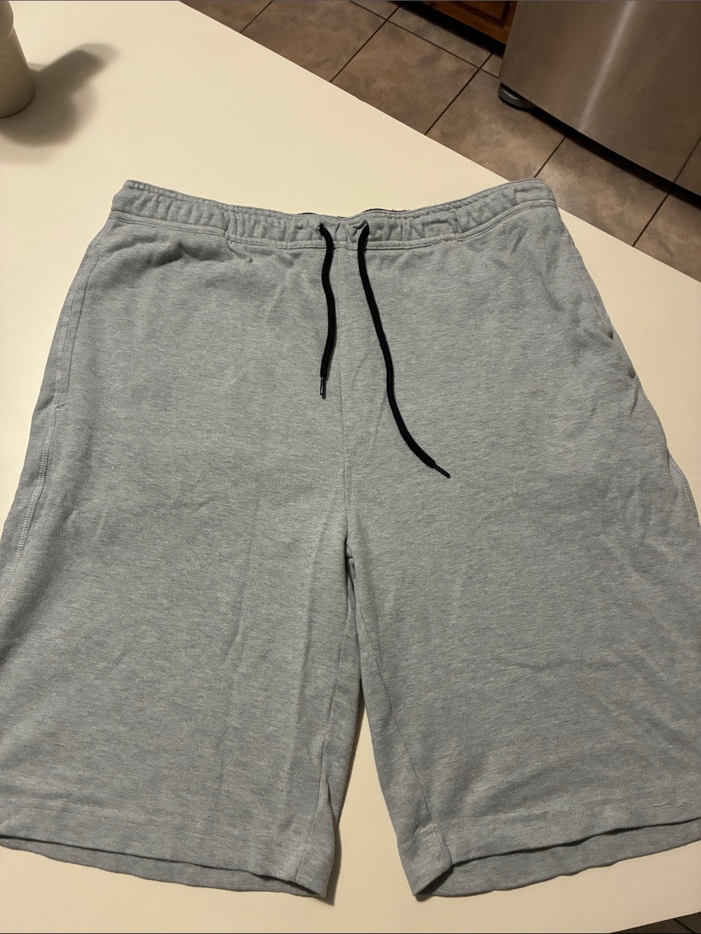 South Pole Light Gray Men's Drawstring Sweat Shorts with Black Cord